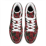 Valentine's Day Rose Pattern Print High Top Leather Sneakers