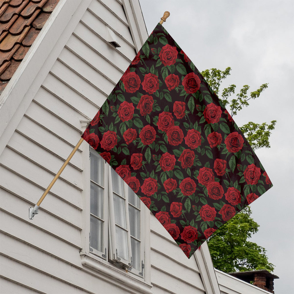 Valentine's Day Rose Pattern Print House Flag