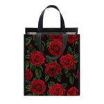 Valentine's Day Rose Pattern Print Insulated Lunch Tote