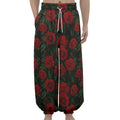 Valentine's Day Rose Pattern Print Lantern Pants