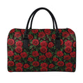 Valentine's Day Rose Pattern Print Leather Duffel Bag