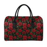 Valentine's Day Rose Pattern Print Leather Duffle Bag