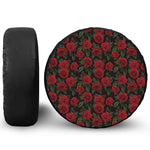 Valentine's Day Rose Pattern Print Leather Spare Tire Cover