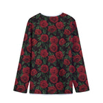 Valentine's Day Rose Pattern Print Long Sleeve Short Coat