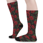 Valentine's Day Rose Pattern Print Long Socks