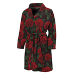 Valentine's Day Rose Pattern Print Men's Bathrobe