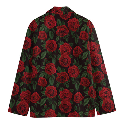 Valentine's Day Rose Pattern Print Men's Blazer