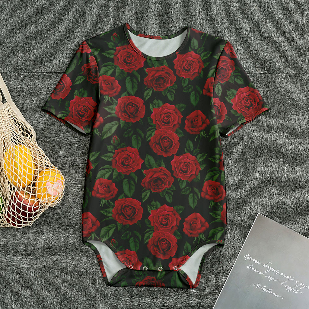 Valentine's Day Rose Pattern Print Men's Bodysuit