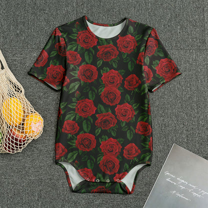 Valentine's Day Rose Pattern Print Men's Bodysuit