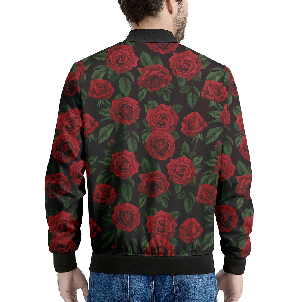 Valentine's Day Rose Pattern Print Men's Bomber Jacket