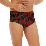 Valentine's Day Rose Pattern Print Men's Briefs