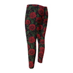 Valentine's Day Rose Pattern Print Men's Compression Pants