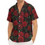 Valentine's Day Rose Pattern Print Men's Deep V-Neck Shirt