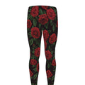 Valentine's Day Rose Pattern Print Men's Leggings