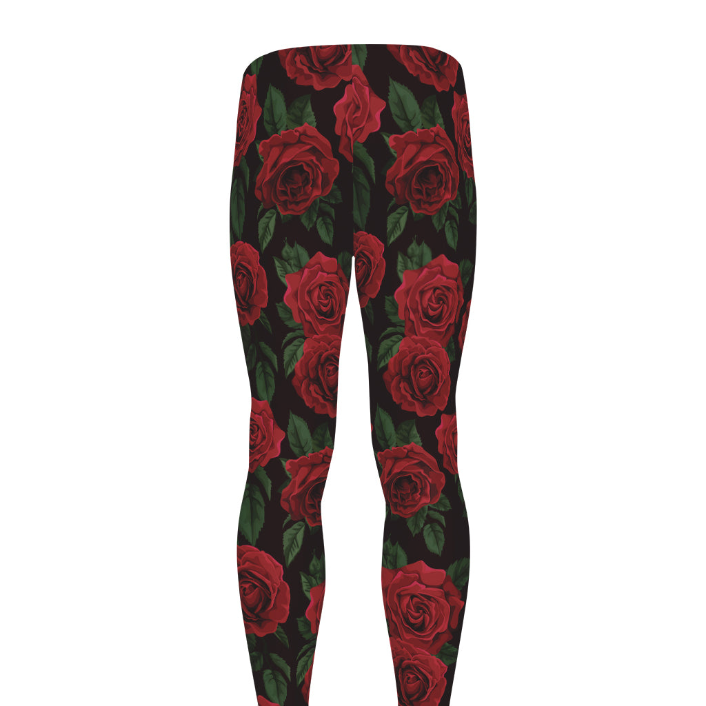 Valentine's Day Rose Pattern Print Men's leggings