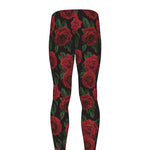 Valentine's Day Rose Pattern Print Men's leggings