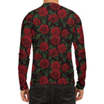 Valentine's Day Rose Pattern Print Men's Long Sleeve Rash Guard