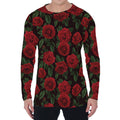 Valentine's Day Rose Pattern Print Men's Long Sleeve T-Shirt