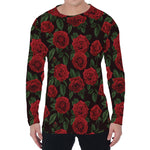 Valentine's Day Rose Pattern Print Men's Long Sleeve T-Shirt