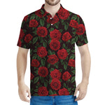 Valentine's Day Rose Pattern Print Men's Polo Shirt
