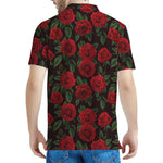 Valentine's Day Rose Pattern Print Men's Polo Shirt