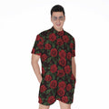 Valentine's Day Rose Pattern Print Men's Romper