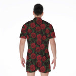 Valentine's Day Rose Pattern Print Men's Rompers