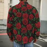 Valentine's Day Rose Pattern Print Men's Shirt Jacket