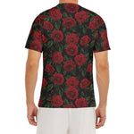 Valentine's Day Rose Pattern Print Men's Short Sleeve Rash Guard