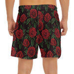 Valentine's Day Rose Pattern Print Men's Split Running Shorts