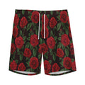 Valentine's Day Rose Pattern Print Men's Athletic Shorts