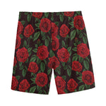 Valentine's Day Rose Pattern Print Men's Sports Shorts