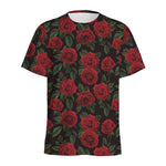 Valentine's Day Rose Pattern Print Men's Sports T-Shirt