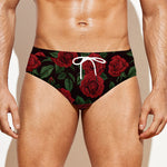 Valentine's Day Rose Pattern Print Men's Swim Briefs
