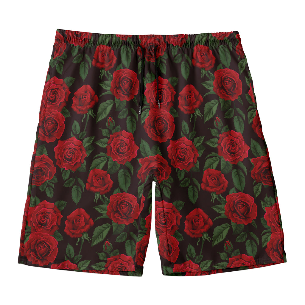Valentine's Day Rose Pattern Print Men's Swim Trunks