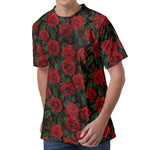 Valentine's Day Rose Pattern Print Men's Velvet T-Shirt