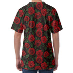 Valentine's Day Rose Pattern Print Men's Velvet T-Shirt