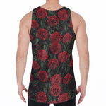 Valentine's Day Rose Pattern Print Men's Velvet Tank Top