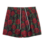 Valentine's Day Rose Pattern Print Mesh Shorts