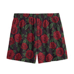 Valentine's Day Rose Pattern Print Mesh Shorts