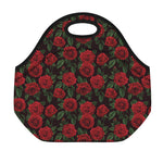 Valentine's Day Rose Pattern Print Neoprene Lunch Bag