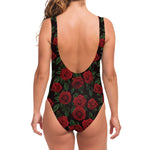 Valentine's Day Rose Pattern Print One Piece Swimsuit