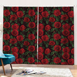 Valentine's Day Rose Pattern Print Pencil Pleat Curtains