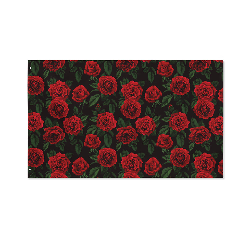 Valentine's Day Rose Pattern Print Polyester Flag