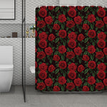 Valentine's Day Rose Pattern Print Polyester Shower Curtain