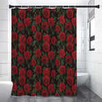 Valentine's Day Rose Pattern Print Premium Shower Curtain