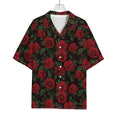 Valentine's Day Rose Pattern Print Rayon Hawaiian Shirt