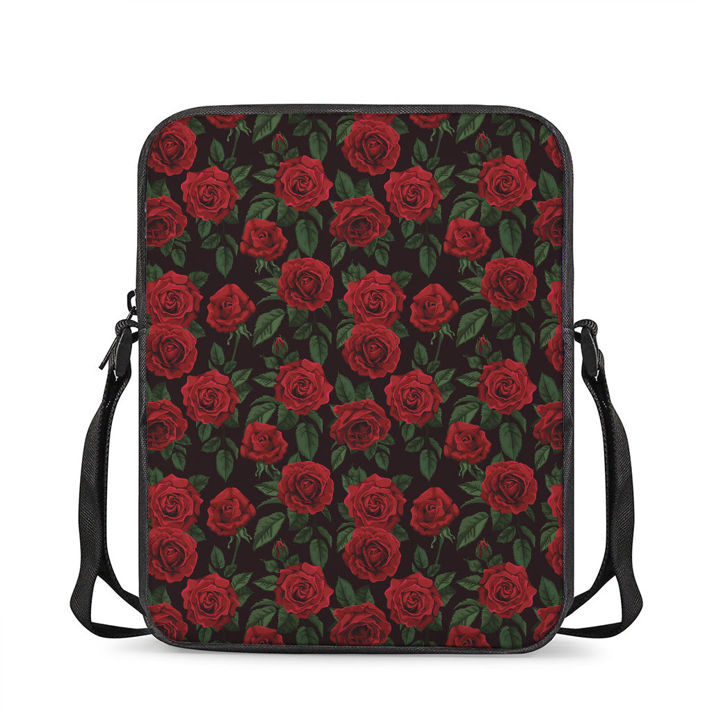 Valentine's Day Rose Pattern Print Rectangular Crossbody Bag