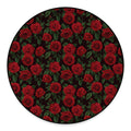 Valentine's Day Rose Pattern Print Round Floor Mat