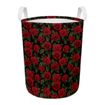 Valentine's Day Rose Pattern Print Round Laundry Basket
